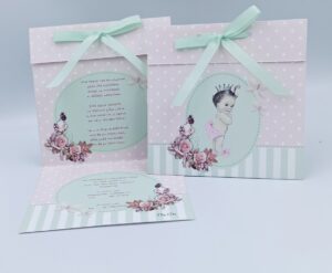 Προσκλητήρια βάπτισης με πριγκίπισσα Newage invitation 17b124 tr princess Προσκλητήρια βάπτισης με θέμα τη μικρή πριγκίπισσα, μωρό, κορόνα, λουλούδια | Newage invitations 17b124 tr princess